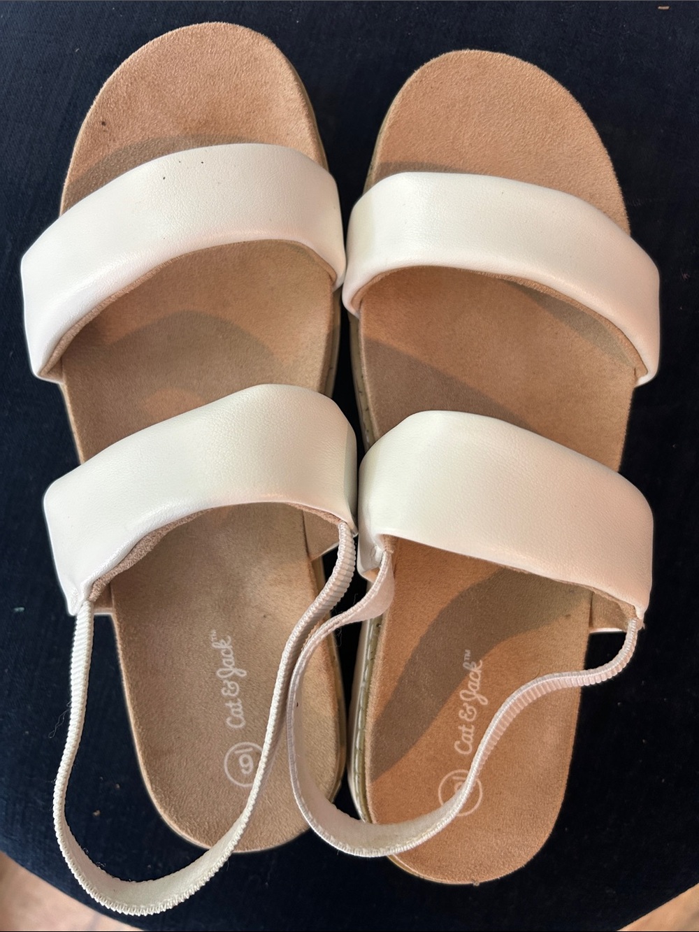 Cat & Jack Cream Double-Strap Slingback Sandals